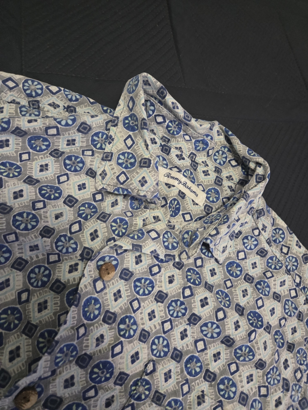Tommy Bahama Blue Geometric Print Men's Shirt